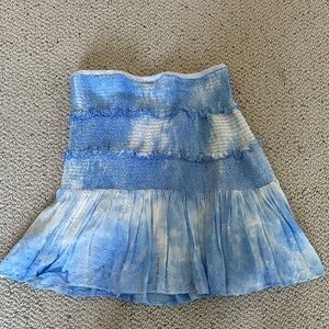 Musette Blue and White Mini Skirt Small